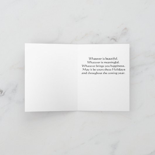 クラシックな闇の冬の情景に、キツネのクリスマスが浮かび上がる シーズンカード (内部)