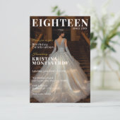 クラシックな雑誌風の18歳の誕生日 招待状 (スタンド正面)
