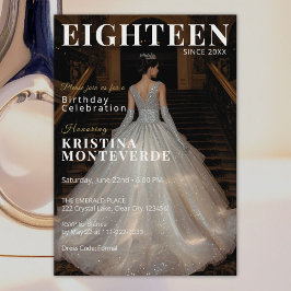 クラシックな雑誌風の18歳の誕生日 招待状