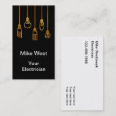 クラシックな電気技師縦型名刺 名刺 (正面/裏面)