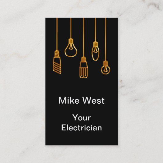 クラシックな電気技師縦型名刺 名刺 (正面)