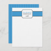 クラシックな青のストライプが文房具のデスクから ノートカード (正面/裏面)