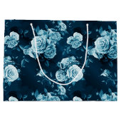 クラシックな青のバラパターン ラージペーパーバッグ (裏面)