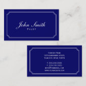 クラシックな青のパイロットまたは飛行士の名刺 名刺 (正面/裏面)