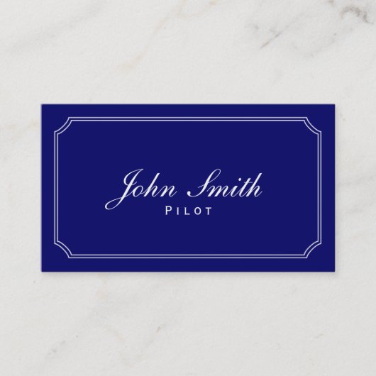 クラシックな青のパイロットまたは飛行士の名刺 名刺 (正面)