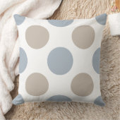 クラシックな青茶色白の水玉模様 クッション (ブランケット)