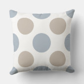 クラシックな青茶色白の水玉模様 クッション (裏面)