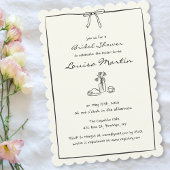 クラシックな魅力のウェディングシャワーブランチ招待状テンプレート 招待状