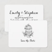 クラシックな鳥かごのパーソナライズされたSave the Dateカード 招待状 (正面/裏面)
