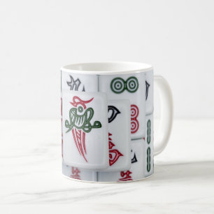 クラシックな麻雀牌パターンプリント コーヒーマグカップ