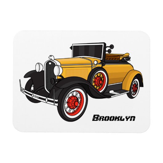 クラシックな黄色の車 1931 マグネット (横)