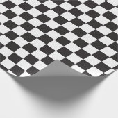 クラシックな黒く及び白いチェス盤の包装紙 ラッピングペーパー (角)