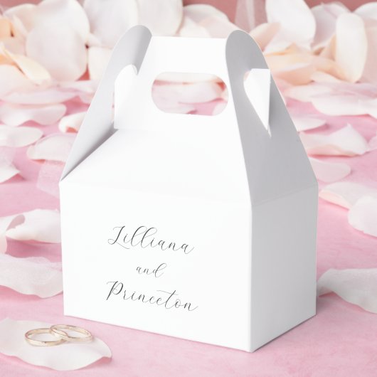 クラシックな黒と白のエレガントな結婚式 フェイバーボックス (ウェディング)