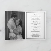 クラシックな黒と白のエレガントな結婚式 招待状 (内部)