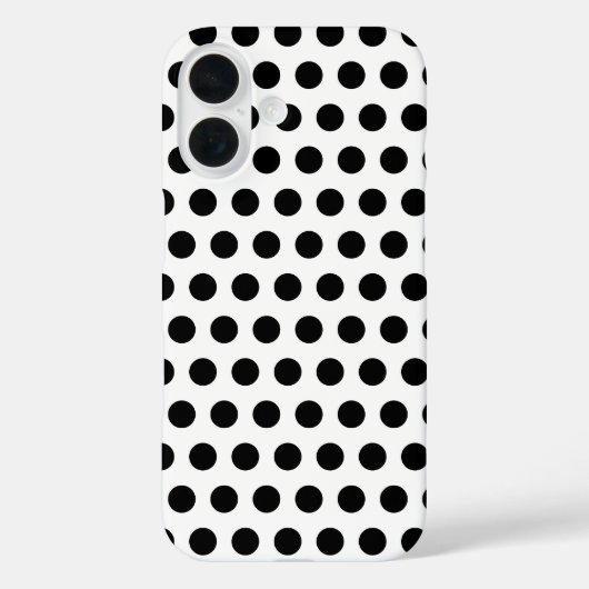 クラシックな黒と白のドット柄アート Case-Mate iPhoneケース (裏面)