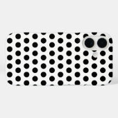 クラシックな黒と白のドット柄アート Case-Mate iPhoneケース (裏面 (横))