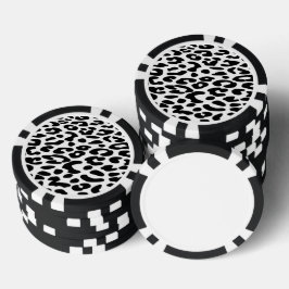 クラシックな黒と白のヒョウ柄 ポーカーチップ