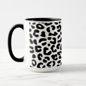 クラシックな黒と白のヒョウ柄 マグカップ (左)