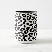 クラシックな黒と白のヒョウ柄 マグカップ (中央)