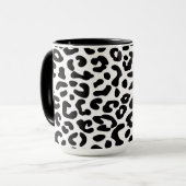 クラシックな黒と白のヒョウ柄 マグカップ (正面左)