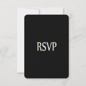 クラシックな黒と白のメニュー選択RSVP 出欠カード (裏面)