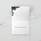 クラシックな黒と白の感謝 サンキューカード (内部)