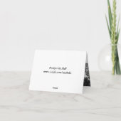 クラシックな黒と白の感謝 サンキューカード (裏面)