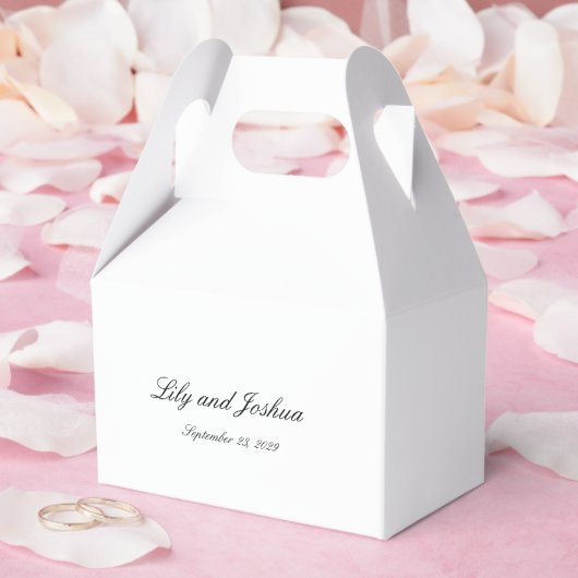 クラシックな黒と白の永遠の結婚式 フェイバーボックス (ウェディング)