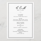クラシックな黒と白の結婚式 プログラム (正面)