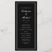 クラシックな黒と白の結婚式 プログラム (正面)