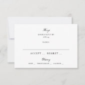 クラシックな黒と白の結婚式 出欠カード (正面)