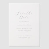 クラシックな黒と白の結婚式Save the Date ベラム紙招待状 (正面)