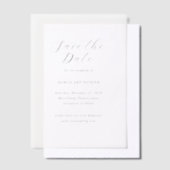 クラシックな黒と白の結婚式Save the Date ベラム紙招待状 (オフセット)