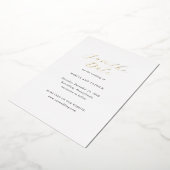 クラシックな黒と白の結婚式Save the Date 箔招待状 (回転した状態)