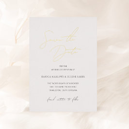 クラシックな黒と白の結婚式Save the Date 箔招待状