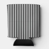 クラシックな黒と白の縦ストライプ 缶クーラー (裏面)