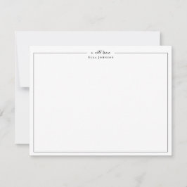 クラシックな黒と白の 'a note from' サンキューカード