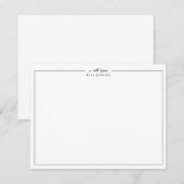 クラシックな黒と白の 'a note from' サンキューカード (正面/裏面)