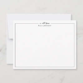 クラシックな黒と白の 'a note from' サンキューカード