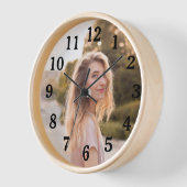 クラシックな黒の数字が入ったママへの娘の写真 壁時計 (傾斜)