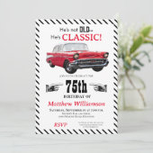クラシックな1950年代の車 70歳の誕生日 招待状 (スタンド正面)