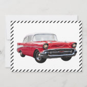 クラシックな1950年代の車 70歳の誕生日 招待状 (裏面)