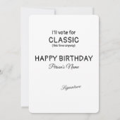 クラシックな1960年代の自動車の楽しい誕生日カード カード (裏面)