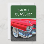 クラシックな1960年代の自動車の楽しい誕生日カード カード (正面)