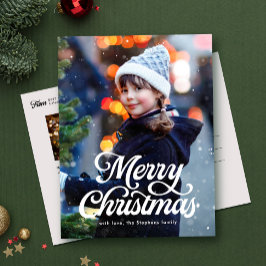 クラシックな2枚の写真入りクリスマス便箋 シーズンポストカード