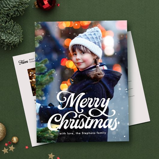 クラシックな2枚の写真入りクリスマス便箋 シーズンポストカード