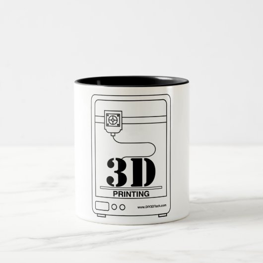 クラシックな3Dプリンターコーヒー・マグ ツートーンマグカップ (中央)