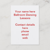 クラシックな50年代の60年代のロックンロールのジャイヴのダンサー 名刺 (裏面)