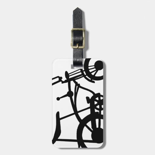 クラシックな60年代のバイクBICYLE SCHWINNのアカエイのバイク ラゲッジタグ (正面縦)