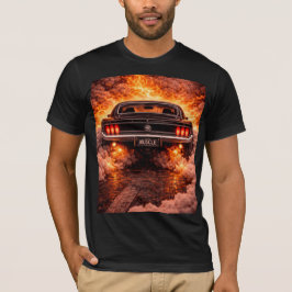 クラシックな60年代のファストバック マッスルカーのスピンバーンアウト Tシャツ